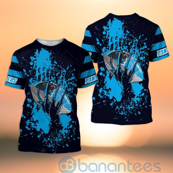 Carolina Panthers Skull Hand NFL Football Team Logo Ball 3D All Over Printed Shirt Product Photo