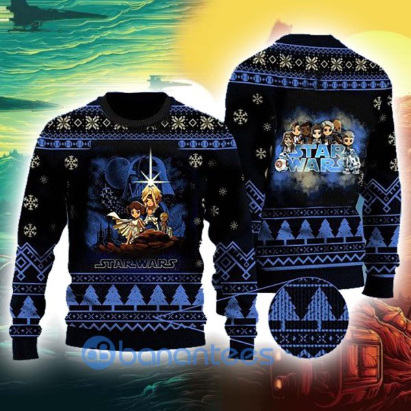 Cartoon Star Wars Characters Christmas All Over Printed 3D Sweater Product Photo