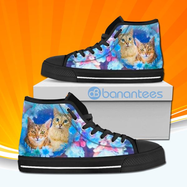 Cat Print High Top Canvas Shoes Sneakers Custom Shoes Product Photo