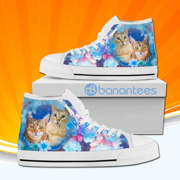 Cat Print High Top Canvas Shoes Sneakers Custom Shoes Product Photo
