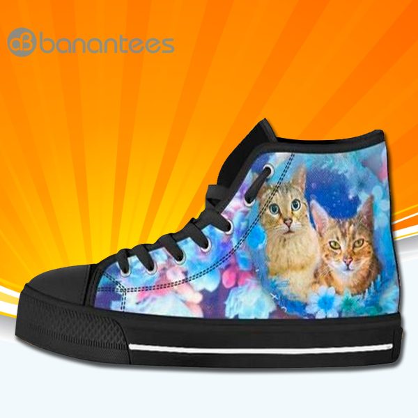 Cat Print High Top Canvas Shoes Sneakers Custom Shoes Product Photo