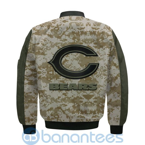 Chicago Bears American Football Team Logo Camouflage Custom Name Bomber Jacket Product Photo