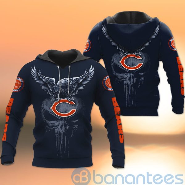 Chicago Bears NFL Logo Eagle Skull 3D All Over Printed Shirt Product Photo