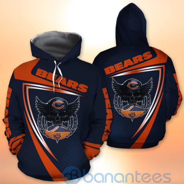 Chicago Bears NFL Skull American Football Sporty Design 3D All Over Printed Shirt Product Photo