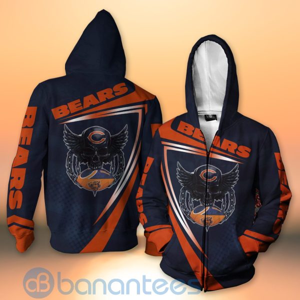 Chicago Bears NFL Skull American Football Sporty Design 3D All Over Printed Shirt Product Photo
