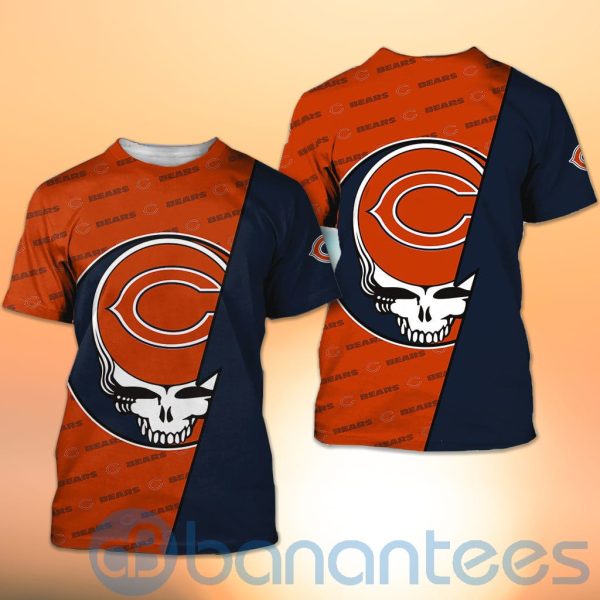 Chicago Bears NFL Team Logo Grateful Dead Design 3D All Over Printed Shirt Product Photo