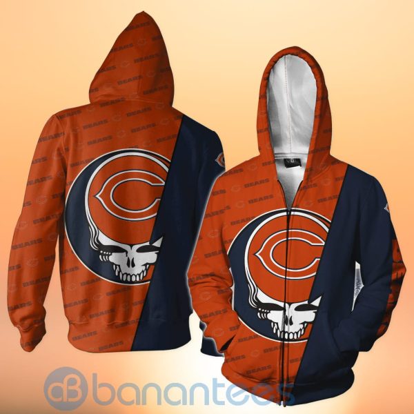 Chicago Bears NFL Team Logo Grateful Dead Design 3D All Over Printed Shirt Product Photo