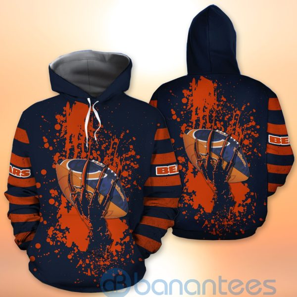 Chicago Bears Skull Hand NFL Football Team Logo Ball 3D All Over Printed Shirt Product Photo