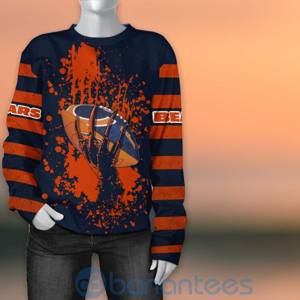 Chicago Bears Skull Hand NFL Football Team Logo Ball 3D All Over Printed Shirt Product Photo