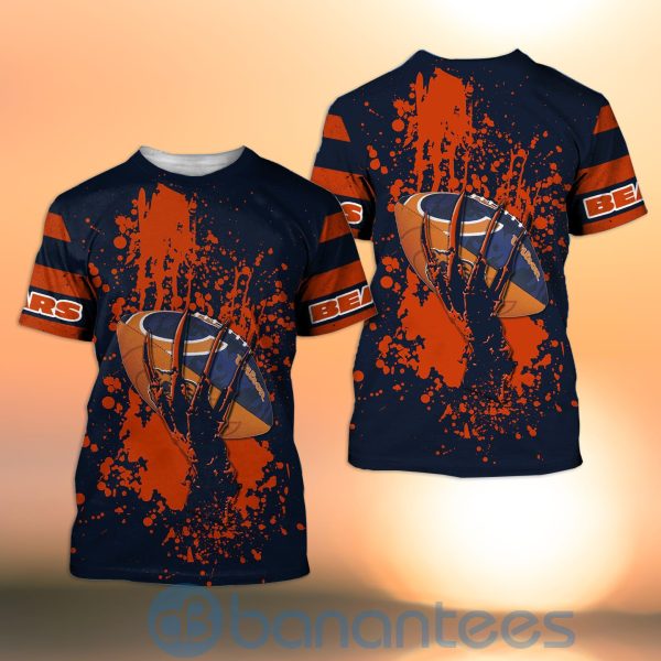 Chicago Bears Skull Hand NFL Football Team Logo Ball 3D All Over Printed Shirt Product Photo
