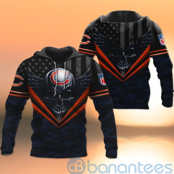 Chicago Bears Skull Wings 3D All Over Printed Shirt Product Photo