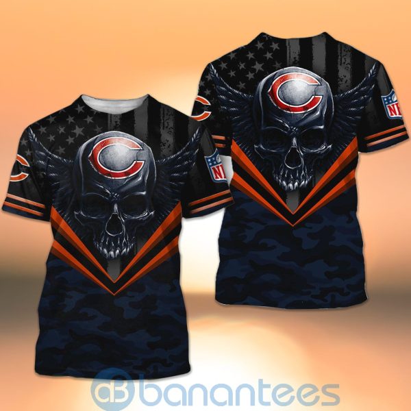 Chicago Bears Skull Wings 3D All Over Printed Shirt Product Photo