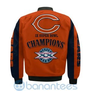 Chicago Bears Super Bowl Champions Custom Name Number Bomber Jacket Product Photo