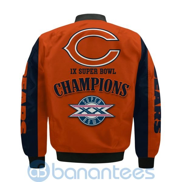 Chicago Bears Super Bowl Champions Custom Name Number Bomber Jacket Product Photo