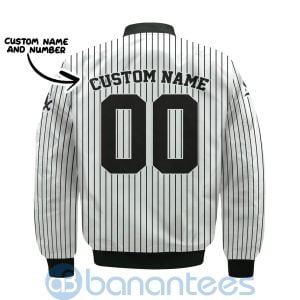 Chicago White Sox Stripes Custom Name Number Bomber Jacket Product Photo