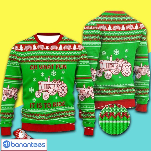 Christmas Day's Tractor Full Print Ugly Christmas Sweater Product Photo