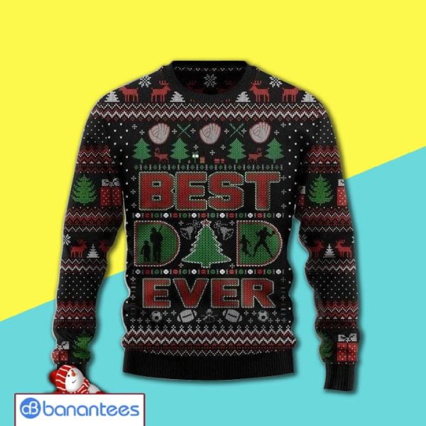 Christmas Pattern Best Dad Ever Ugly Christmas Sweater 3D Shirt Product Photo