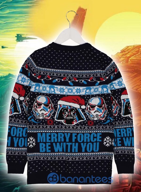 Christmas Star Wars Navy 'Merry Force' Ugly Christmas All Over Printed 3D Sweater Product Photo