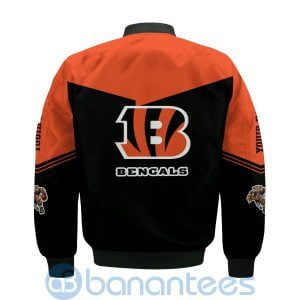 Cincinnati Bengals American Football Team Logo Custom Name Bomber Jacket Product Photo