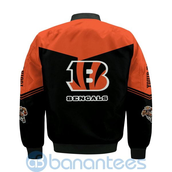 Cincinnati Bengals American Football Team Logo Custom Name Bomber Jacket Product Photo