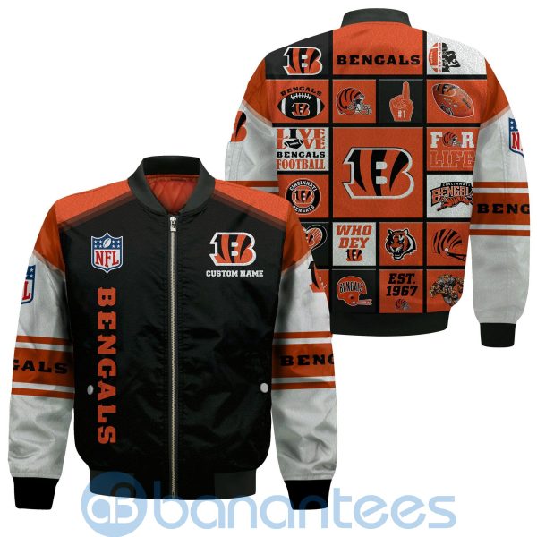 Cincinnati Bengals Custom Name Bomber Jacket Product Photo