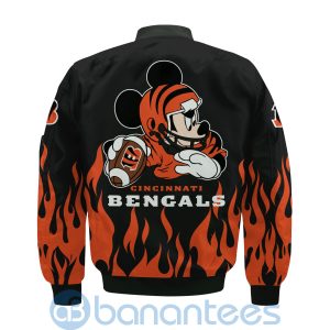 Cincinnati Bengals Football Team Logo Disney Mickey Custom Name Bomber Jacket Product Photo