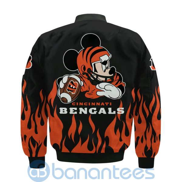 Cincinnati Bengals Football Team Logo Disney Mickey Custom Name Bomber Jacket Product Photo