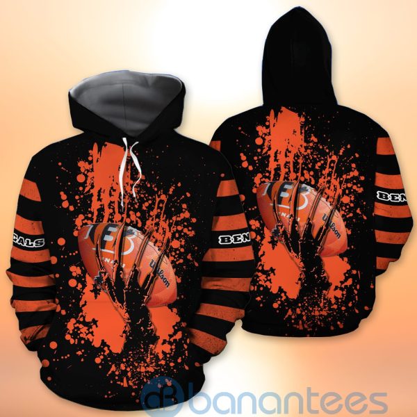 Cincinnati Bengals Skull Hand NFL Football Team Logo Ball 3D All Over Printed Shirt Product Photo