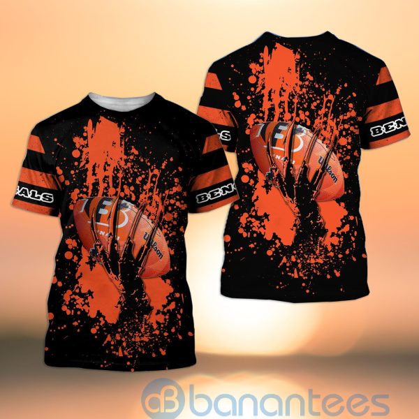 Cincinnati Bengals Skull Hand NFL Football Team Logo Ball 3D All Over Printed Shirt Product Photo