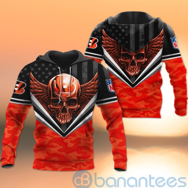 Cincinnati Bengals Skull Wings 3D All Over Printed Shirt Product Photo