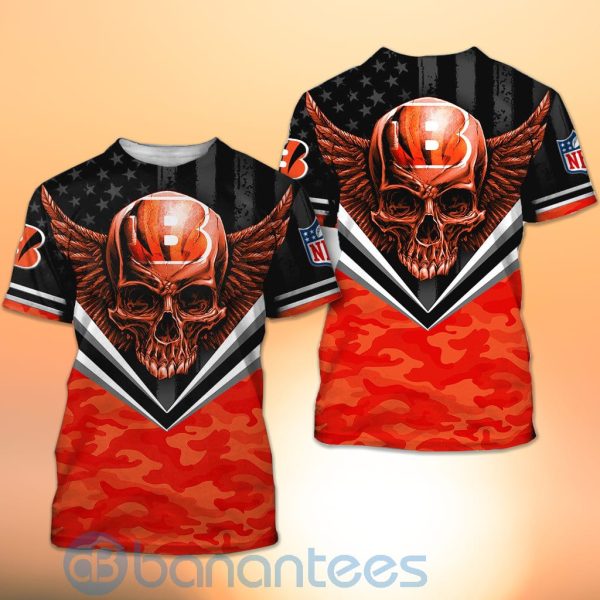 Cincinnati Bengals Skull Wings 3D All Over Printed Shirt Product Photo