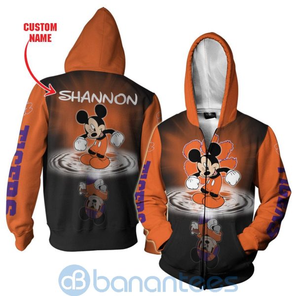 Clemson Tigers Disney Mickey Mouse In Water Custom Name 3D All Over Printed Shirt Product Photo