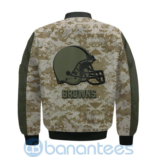 Cleveland Browns American Football Team Logo Camouflage Custom Name Bomber Jacket Product Photo