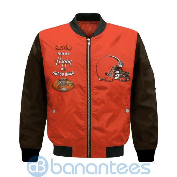 Cleveland Browns American Football Team Logo Custom Name Bomber Jacket Product Photo