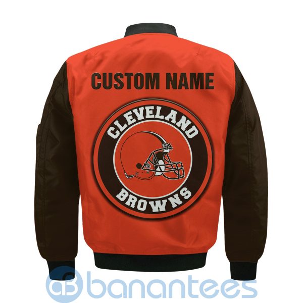 Cleveland Browns American Football Team Logo Custom Name Bomber Jacket Product Photo