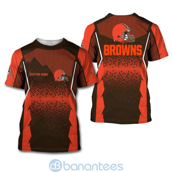 Cleveland Browns NFL Football Team Custom Name 3D All Over Printed Shirt For Fans Product Photo