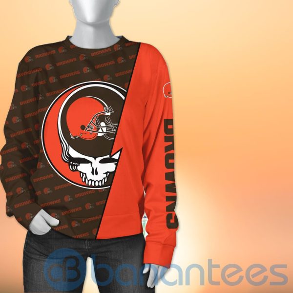 Cleveland Browns NFL Team Logo Grateful Dead Design 3D All Over Printed Shirt Product Photo