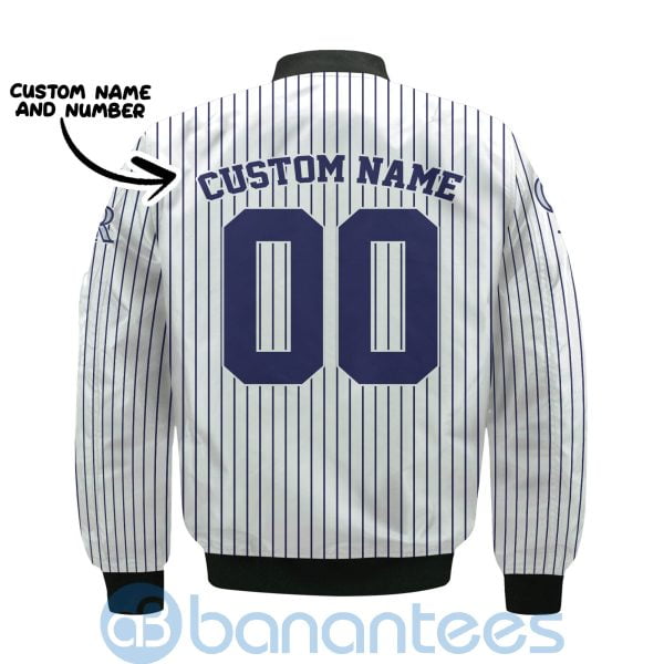 Colorado Rockies Stripes Custom Name Number Bomber Jacket Product Photo