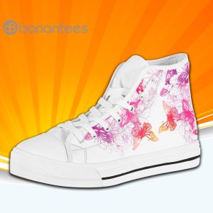 Colorful Butterfly High Top Canvas Shoes Sneakers For Men And Women Custom Shoes Product Photo