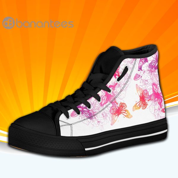 Colorful Butterfly High Top Canvas Shoes Sneakers For Men And Women Custom Shoes Product Photo