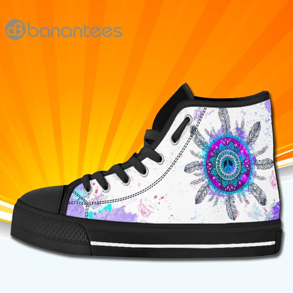 Colorful Dream Catcher Feather High Top Canvas Shoes Sneakers For Men And Women Product Photo