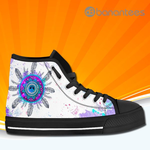 Colorful Dream Catcher Feather High Top Canvas Shoes Sneakers For Men And Women Product Photo