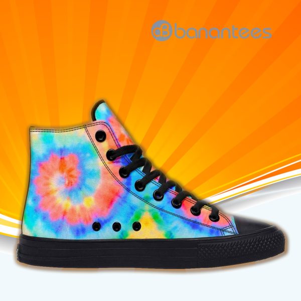 Colorful Tie Dye High Top Canvas Shoes Sneakers For Men And Women Product Photo
