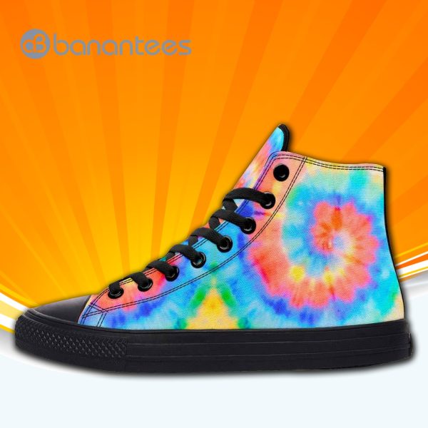 Colorful Tie Dye High Top Canvas Shoes Sneakers For Men And Women Product Photo