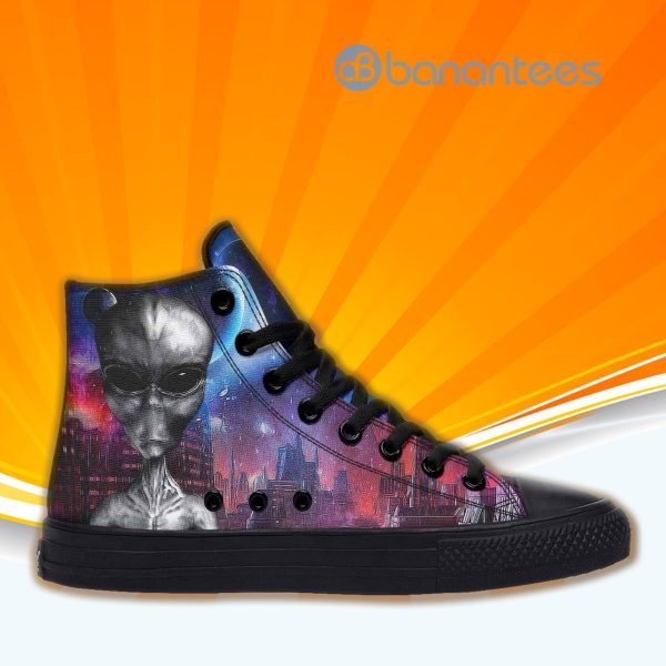Cool Alien Ufo High Top Canvas Shoes Sneakers For Men And Women Product Photo