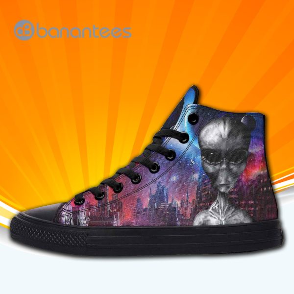 Cool Alien Ufo High Top Canvas Shoes Sneakers For Men And Women Product Photo
