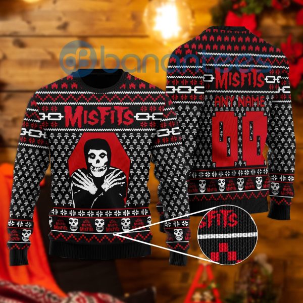 Custome Name Number M.Isfits All Over Printed Ugly Christmas Sweater Product Photo