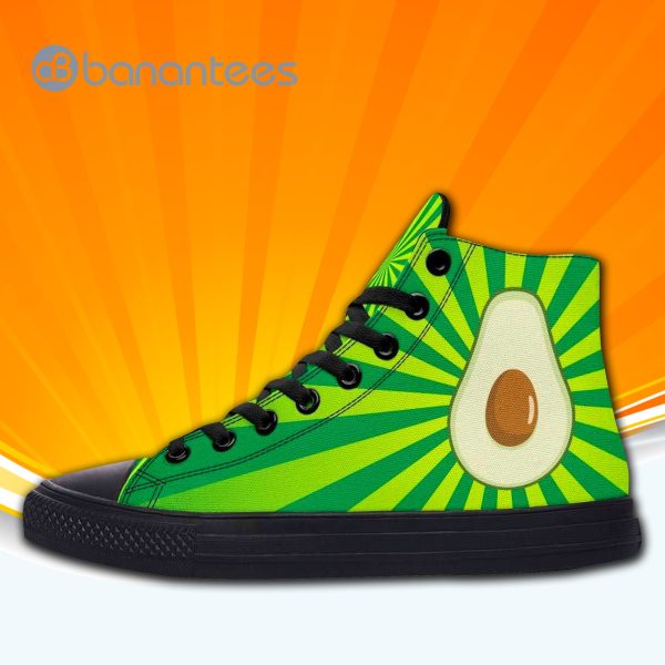 Cute Avocado High Top Canvas Shoes Sneakers For Men And Women Product Photo