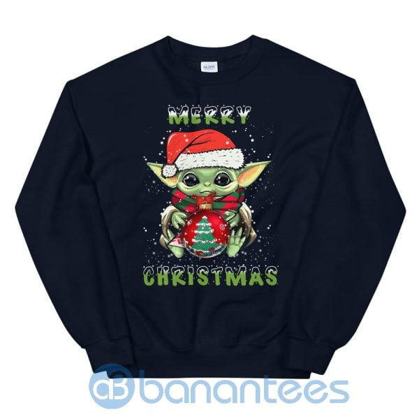Cute Baby Yoda Bauble Merry Christmas Sweatshirt Product Photo