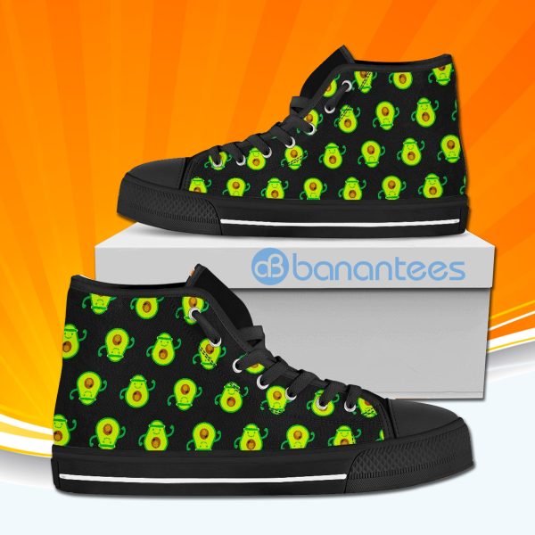 Cute Cartoon Avocado High Top Canvas Shoes Sneakers For Men And Women Product Photo